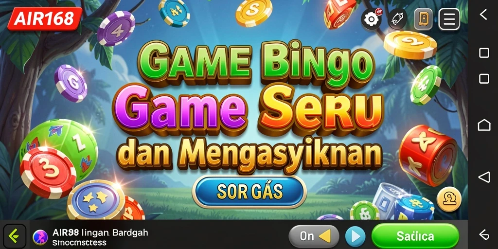 Tampilan gameplay interaktif dari AIR168 dengan tema Bingo.