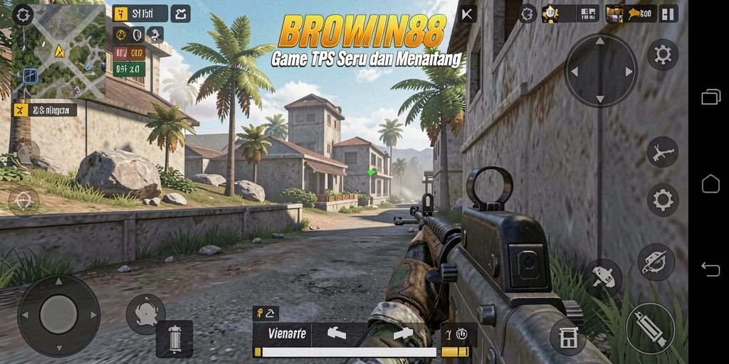 Tampilan gameplay seru dari BROWIN88 yang menampilkan aksi TPS.