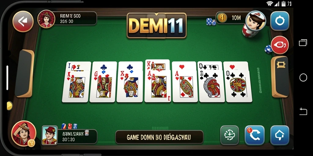 Screenshot utama DEMI11 menampilkan gameplay Domino yang seru.