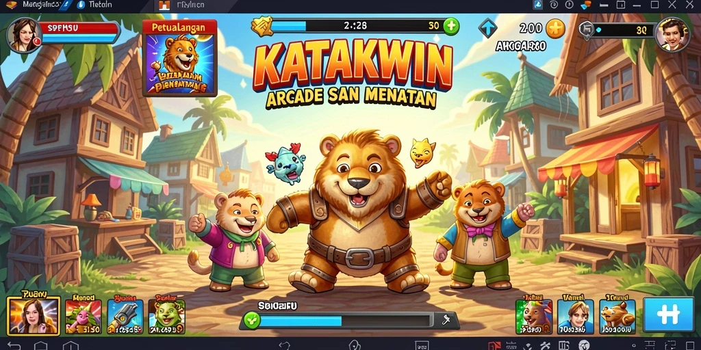 Gameplay KATAKWIN yang seru dan penuh warna.