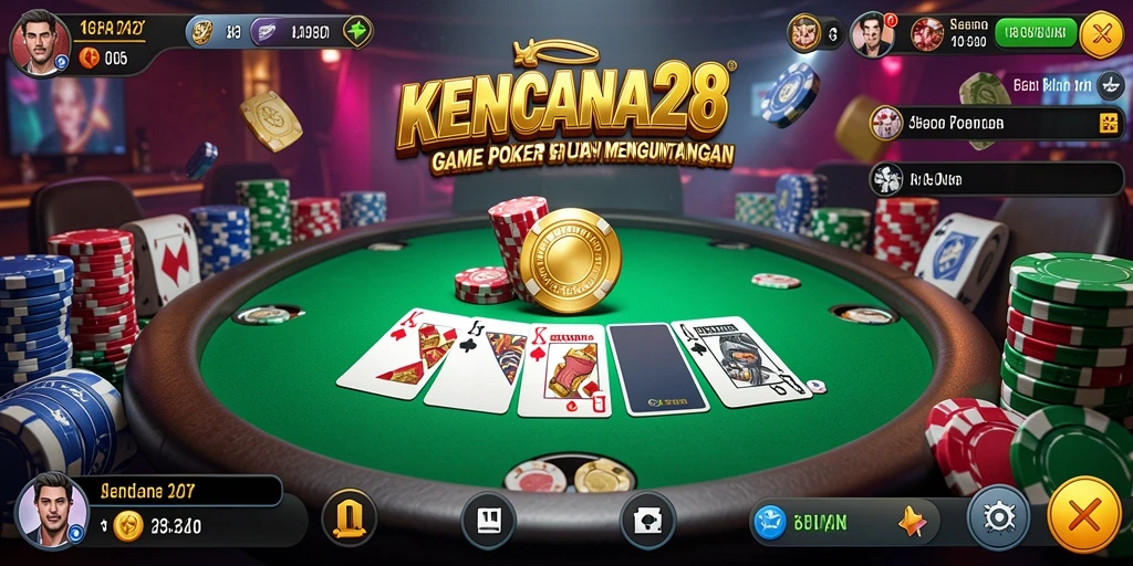 Tampilan gameplay seru KENCANA28 dengan berbagai meja Poker.