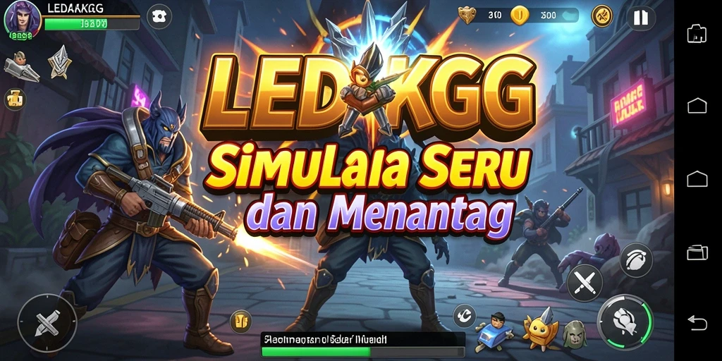 Tampilan gameplay LEDAKGG yang penuh warna dan interaktif.