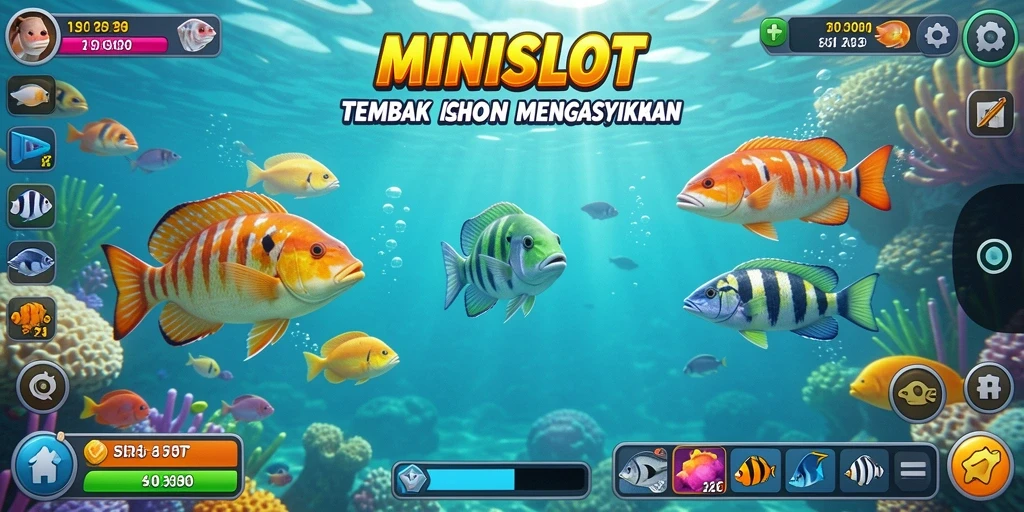 Tangkapan layar gameplay seru dari MINISLOT Tembak Ikan.