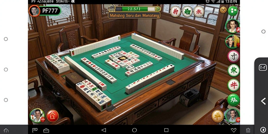 Tampilan gameplay menakjubkan dari PF777 yang menyajikan Mahjong secara menarik.