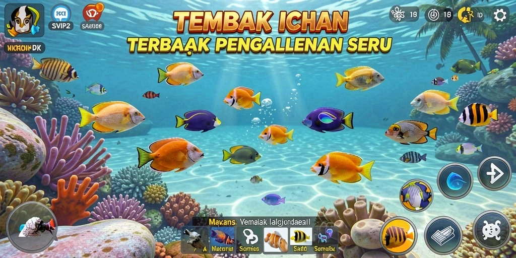 Screenshot menunjukkan momen seru menembak ikan di SVIP2.