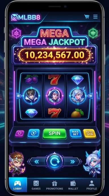 Tampilan utama aplikasi mlbb8 yang menarik dan informatif.